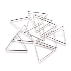 Anillos de enlace de latón, triángulo, Platino, 28x31.6x1.2mm