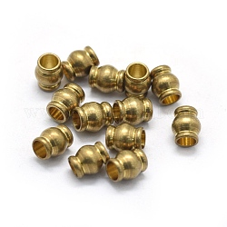 Perline in ottone, barile, grezzo (non placcato), 7x5.5mm, Foro: 3.5 mm