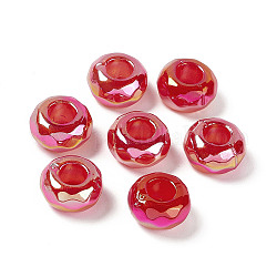 Perline acrilico opaco, ab colore, sfaccettato, rondelle, rosso, 13x7.2mm, Foro: 5.8 mm