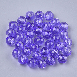 Perle di plastica trasparente, tondo, viola medio, 6x5.5mm, Foro: 1.8 mm, circa 5000pcs/500g