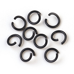 Anellini di Ferro, anelli di salto aperti, nero, 17 gauge, 8~8.5x1.2mm, diametro interno: 5~6mm, circa 25pcs/5g