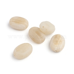 Natural Stripe Agate/Banded Agate Beads, Frosted, Oval, 14.5x10.5x6.5mm, Hole: 1mm