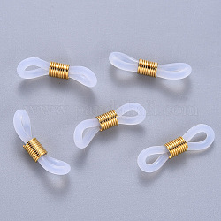 Eyeglass Holders, Glasses Rubber Loop Ends, with 304 Stainless Steel Findings, Golden, 20x5mm