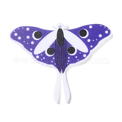 不透明な樹脂製の大きなペンダント  動物の蝶のチャーム  ミディアムスレートブルー  41.6x53x2mm  穴：1.4mm