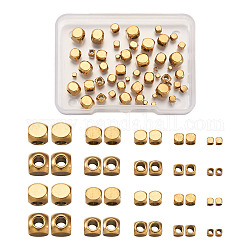 Revestimiento al vacío 304 cuentas de acero inoxidable, cubo, dorado, 2~6x2~6x2~6mm, agujero: 3 mm, 50 unidades / caja