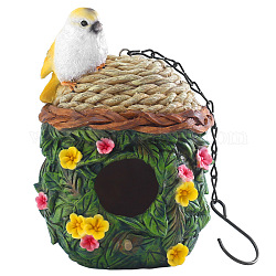 Смоляные подвесные птичьи гнезда, птичьи гнезда на открытом воздухе, садовые украшения, настенный декор, зелёные, 185x137x133 мм