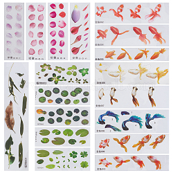 OLYCRAFT 18 Sheets 3D Goldfish Film Stickers Koi Pond Painting Stickers Goldfish Resin Stickers Filling Material for Resin Craft Art