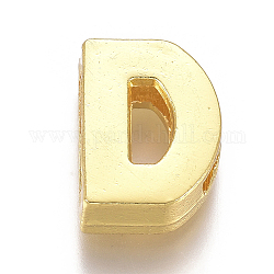 Alloy Slide Charms, Letter D, 12.5x9x4mm, Hole: 1.5x8mm