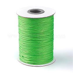 Koreanisch Gewachst Polyester-Schnur Wachsschnur Gewachste Kordel, lime green, 1 mm, ca. 85 Yards / Rolle