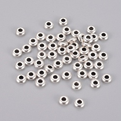 Perline di distanzaitore in lega, argento antico, 5x2mm, Foro: 2 mm