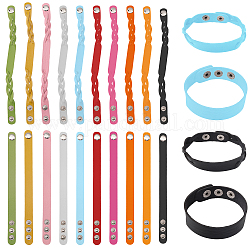 CHGCRAFT 20Pcs 20 Style PU Leather Cord Bracelets Set, Adjustable Wristbands for Women, Mixed Color, 8-1/2~9 inch(21.8~23.1cm), 1Pc/style