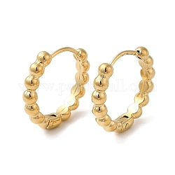 304 orecchini a cerchio da donna con sfere rotonde e perline in acciaio inossidabile, vero placcato oro 18k, 16.5x3x17mm