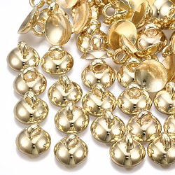 Ccb Kunststoff Perlenkappe Anhänger Kautionen, für Globus Glas Bubble Cover Anhänger machen, Licht Gold, 9x6.5 mm, Bohrung: 2 mm