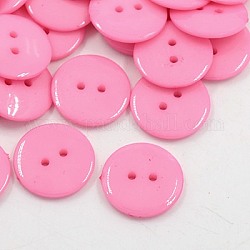 Bottoni da cucire acrilico, bottoni plastico per  costume design, 2-foro, tinto, rotondo e piatto, roso, 24x3mm, Foro: 2 mm