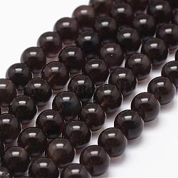 Natürlichen Obsidian Perlen Stränge, Klasse A, Runde, Kokosnuss braun, 8 mm, Bohrung: 1 mm, ca. 49 Stk. / Strang, 15.7 Zoll