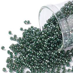 Toho runde Saatperlen, japanische Saatperlen, (373) Innenfarbe schwarzer Diamant / dk grün, 11/0, 2.2 mm, Bohrung: 0.8 mm, ca. 5555 Stk. / 50 g