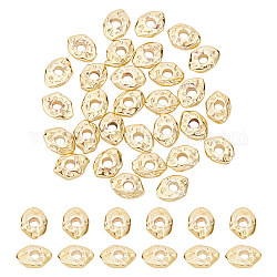 ARRICRAFT 30Pcs Brass Beads, Eye, Golden, 5x7x1.5mm, Hole: 1.8mm