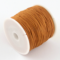 Braided Nylon Thread, Chinese Knotting Cord Beading Cord for Beading Jewelry Making, Chocolate, 0.5mm, about 150yards/roll