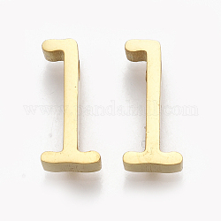 304 Edelstahl Anhänger, golden, Buchstabe, letter.l, 13x6x3 mm, Bohrung: 1.8 mm