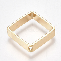 Brass Pendants, Rhombus, Nickel Free, Real 18K Gold Plated, 20x20x4mm, Hole: 1.8mm
