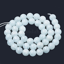 Chapelets de perles en aigue-marine naturelle, ronde, 8.5mm, Trou: 0.8mm, Environ 47 pcs/chapelet