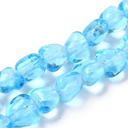 Handgemachte Murano Glas Perlen Stränge, Nuggets, Deep-Sky-blau, 10x9.5x7.5 mm, Bohrung: 1.2 mm, ca. 40 Stk. / Strang, 15.16 Zoll (38.5 cm)