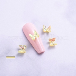 Electroplated 3D Resin Cabochons, Nail Art Decoration Accessories, Butterfly, Yellow, 6.5x6.5x3mm