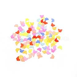 Perles en acrylique transparente, mat, papillon, couleur mixte, 11x15x6mm, Trou: 2mm, environ 900 pcs / sachet 