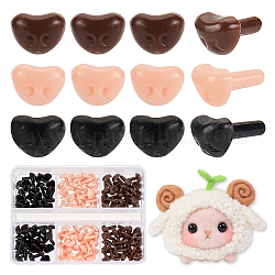PandaHall Elite 120Pcs 3 Colors Plastic Triangular Safety Noses, for Doll Making, Mixed Color, 6x6.5x10mm, 40pcs/color