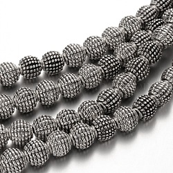Perle tonde in lega di stile tibetano,  cadmio& piombo libero, 9mm, Foro: 2 mm, circa 25pcs/filo