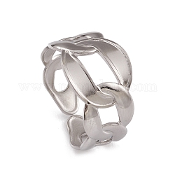 304 anillos de puño con forma de cadenas ovaladas de acero inoxidable para mujer, color acero inoxidable, nosotros tamaño 5 1/2 (16.1 mm)