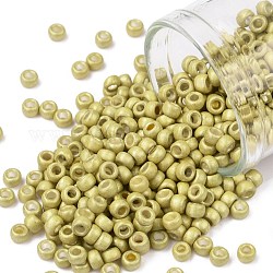 Toho perles de rocaille rondes, Perles de rocaille japonais, mat, (559f) poire dorée galvanisée mate, 8/0, 3mm, Trou: 1mm, environ 10000 pcs / livre
