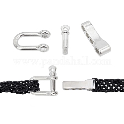 Arricraft 12 setzt Aluminium-D-Ringe mit Schraubstift, Ankerbügelverschlüsse für Ketten, Paracord-Armband, Leder Handwerk, Schlüsselanhänger-Platin