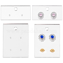 Fingerinspire 4Pcs 2 Style Acrylic Earring Display Hanging Card, Rectangle with 2 Holes, for Jewelry Display Supplies, Gray, 30~70x50~60x2.5~3mm, Hole: 2mm, 2pcs/style