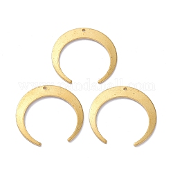 Brass Pendant, for Jewelry Making, Double Horn/Crescent Moon, Raw(Unplated), 26x27x1mm, Hole: 1.2mm