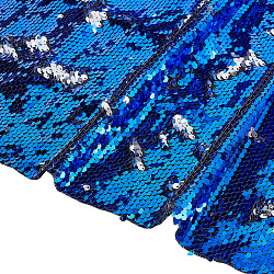 ペットリバーシブルスパンコール生地  ドレスパフォーマンスステージ用  ブルー  130x0.07cm