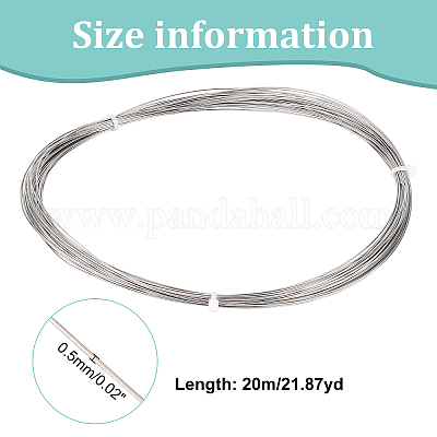 Wholesale BENECREAT 24 Gauge Titanium Wire Round Beading Wire 