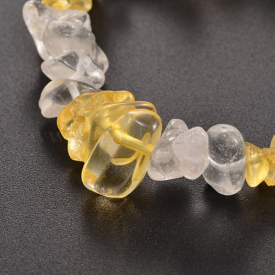 Chips-Zitrin-Perlen-Stretcharmbänder (gefärbt und erhitzt).&nbsp;BJEW-JB01825-05-1