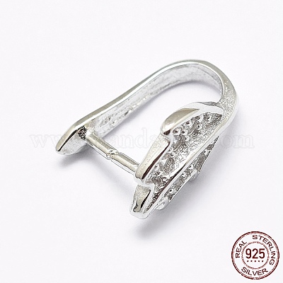 Sterling Silver Zircon Pinch Bails, S925 Silver CZ Charm Pinch