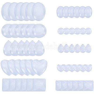 Transparente Glas Cabochons&nbsp;GGLA-PH0004-02-1