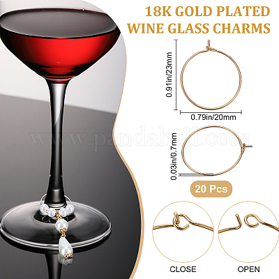 Shop Beebeecraft 20Pcs/Box Wine Glass Charm Rings 20mm 18K Gold Plated Open  Earring Beading Hoop for Birthday Party Favors Family Gathering Wine  Tasting Decorations for Jewelry Making - PandaHall Selected