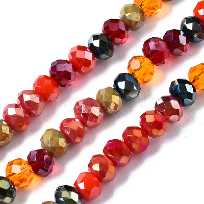Chapelets de perles en verre électroplaqué&nbsp;EGLA-T020-12C-1
