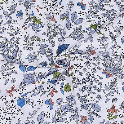 1 m Baumwollstoff mit Blumenmuster&nbsp;AJEW-CY0002-30B-1