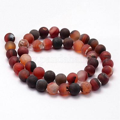Chapelets de perles en agate mate naturelle&nbsp;G-F365-8mm-01-1