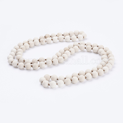 Colliers de perles fossiles naturels&nbsp;NJEW-P202-36-B09-1