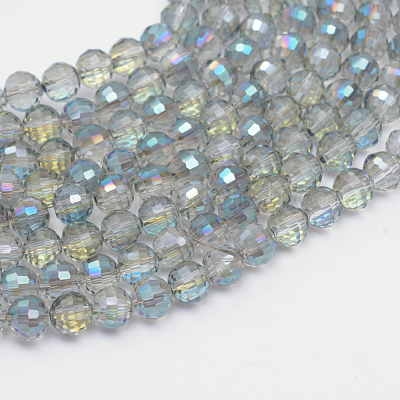 Chapelets de perles en verre électroplaqué&nbsp;EGLA-R041-6mm-08-1