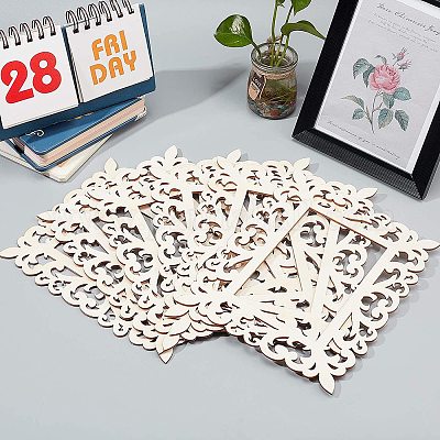 Wholesale SUPERFINDINGS 6pcs Unfinished Wood Frame Rectangle Wood Cutout  Frames Mini Photo Frame for Scrapbooking Crafting Home Decorations  215x173x2.5mm 