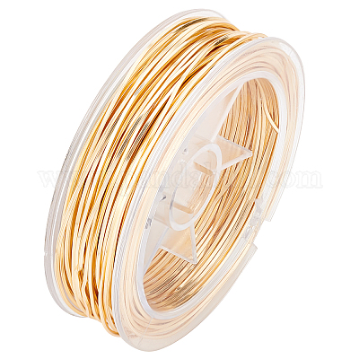 BENECREAT 33 Feet 21Gague Square Copper Wire, Light Gold Tarnish -  Resistant Copper Craft Wire for Jewelry Making, Making Hobby Craft, Floral