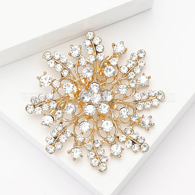 VALICLUD Spilla a Forma Di Fiocco Di Neve Perle e Strass