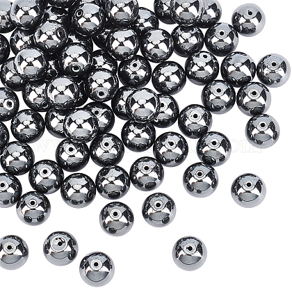Olycraft Non-magnetic Synthetic Hematite Beads Strands G-OC0001-65-10mm-1